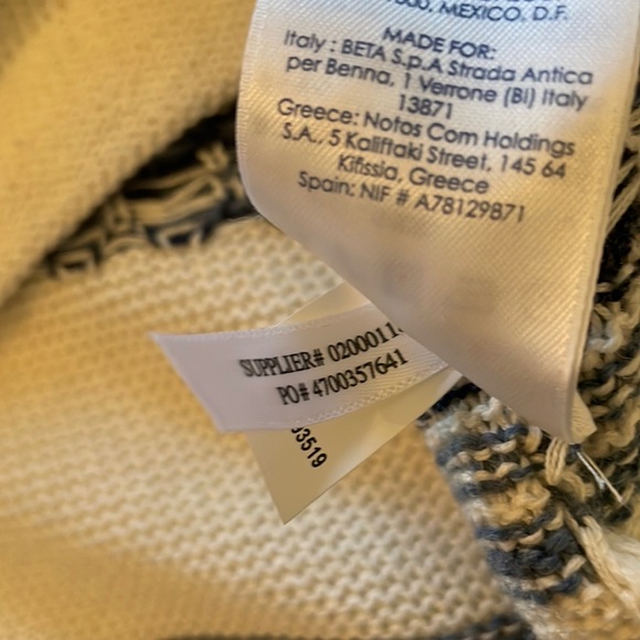 XL CHAPS DENIM CO WESTERN STYLE PONCHO V-NECK SWEATER Armholes RalphLaurenCo.NWT - Picture 11 of 16